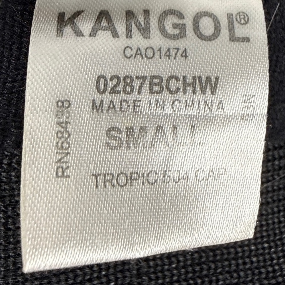Kangol Tropic 504 Black Flat Cap Mesh Knit Ivy Hat Small 0287BCHW - Picture 5 of 5